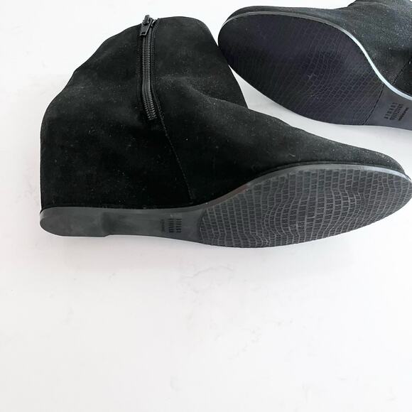 STUART WEITZMAN black 'Sidetrack' suede wedge ANKLE BOOTS - Picture 5 of 8